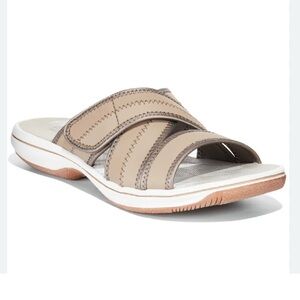 Clarks Brinkley Arney Velcro Slide Neutral sandal 7